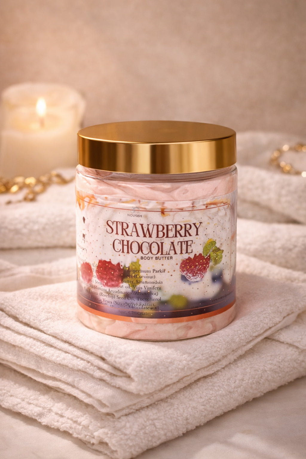 Tallow body bomb/butter - Strawberry chocolate  image 1